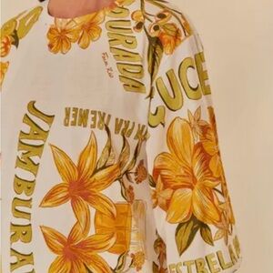 FARM Rio Yellow and White Floral Blazer